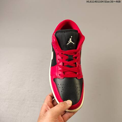 Jordan Air Jordan 1 Low Black Red With Cream Accents EU 36-46 Lifestyle - Unisex (BS-63925)