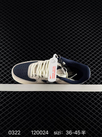 Nike Air Force 1 07 Navy Cream With Gray Swoosh EU 36-45 Lifestyle - Unisex (BS-72524)
