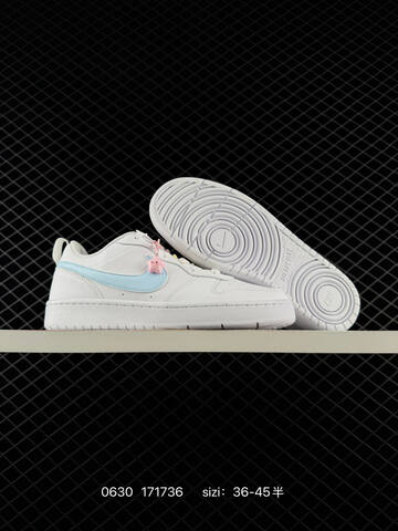 Nike Court Borough Low 2 White Light Blue Pink EU 36-45 Skate Shoe - Unisex (BS-70517)
