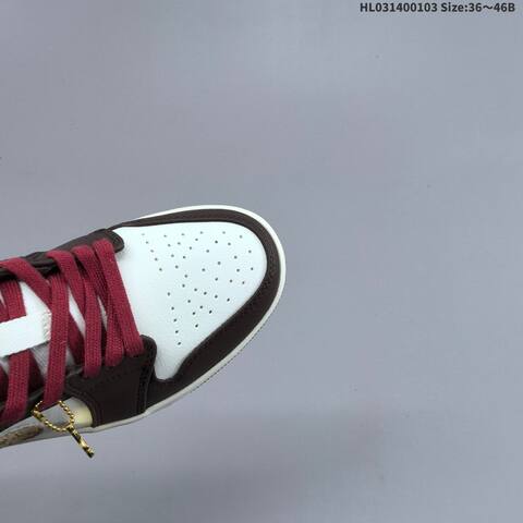 Jordan Air Jordan 1 White Brown Red Gold 36 46B Lifestyle - Women's (BS-67130)