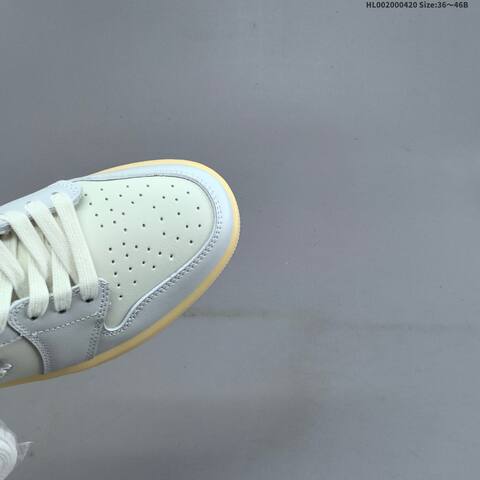 Jordan Air Jordan 1 Low OG Floral Swoosh Light Blue White With Floral Embroidered Swoosh And Gum Sole EU 36-46 Casual - Unisex (BS-66120)