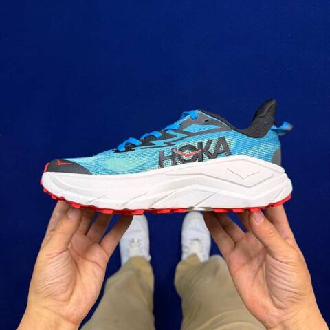 HOKA Challenger 8 Blue Black White Red Trail Shoe Trail Running Sneakers (BS-86849)