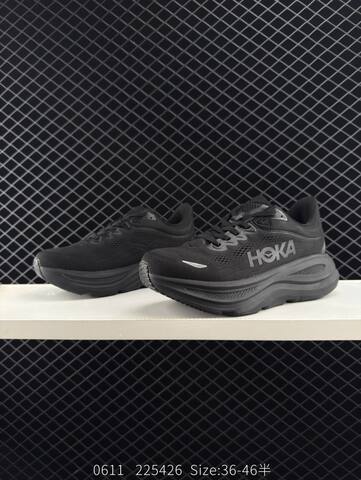 HOKA ONE ONE Bondi 9 Black Dark Grey EU 36-46 Running Shoe Running Sneakers - Unisex (BS-86608)