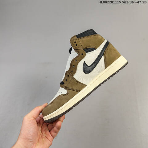 Jordan Travis Scott x Air Jordan 1 High OG TS SP Sail Dark Mocha Black EU 36-47 5 Basketball - Unisex (BS-63678)