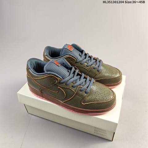 Nike SB Dunk Low Olive Brown Pink Slate Blue EU 36-45 Skate Shoe - Unisex BS-62840