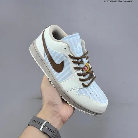 Jordan Air Jordan 1 Low Light Blue White Brown 36-46 Lifestyle - Unisex BS-66178