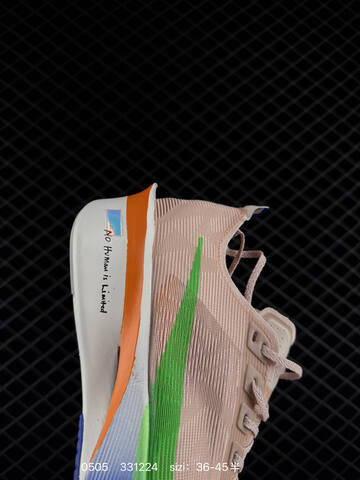 Nike ZoomX Vaporfly NEXT 4 IH0869-605 Beige Pink With Volt Green Orange Blue And Purple EU 36-45 5 Running - Unisex (BS-71690)