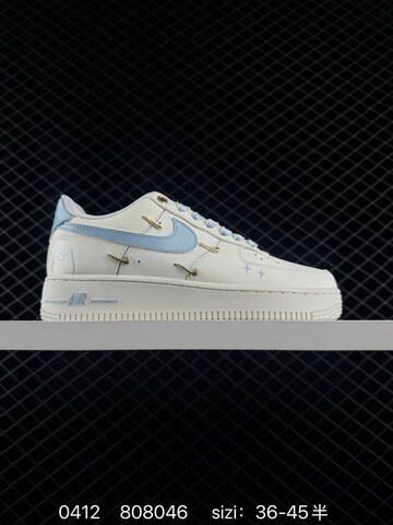 Nike Air Force 1 FV3654-311 Sail White With Light Blue Accents Gold Mini Swoosh Details EU 36-45 Lifestyle Unisex BS-72157
