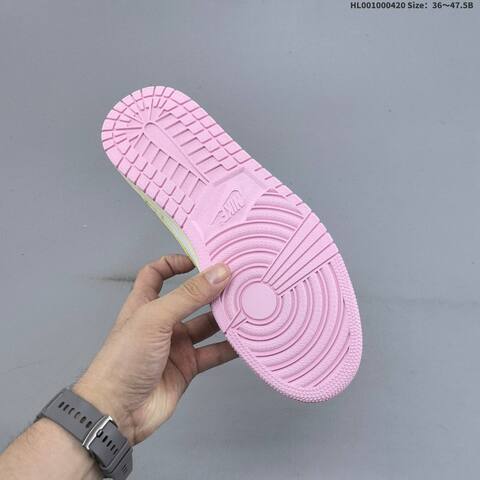 Nike Air Jordan 1 Low Cream White Pink 36 47 5 Lifestyle - Unisex (BS-66122)