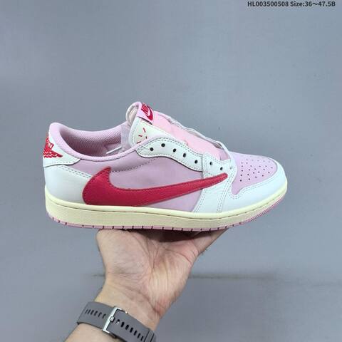 Jordan Travis Scott x Air Jordan 1 Low Pink White Red EU 36-47 5 Basketball - Unisex (BS-66017)