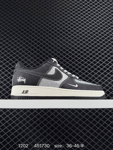 Nike Air Force 1 07 Low Black Silver And White Grey EU 36-45 Lifestyle - Unisex (BS-73878)