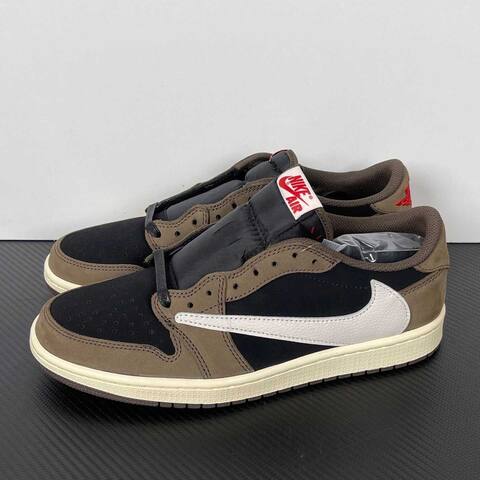 Jordan Travis Scott x Air Jordan 1 Low OG SP CQ4277-001 Mocha Black Sail Red Sneaker (BS-87189)