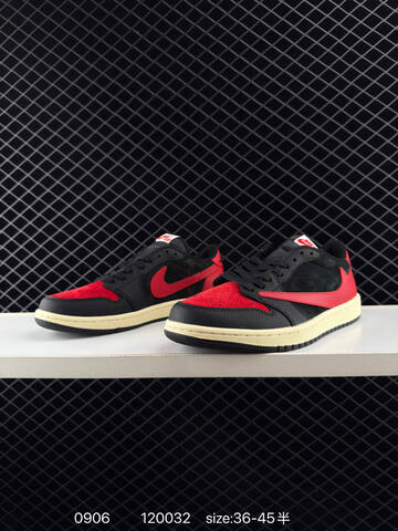 Jordan Air Jordan 1 Low Travis Scott DM7866-040 Black Red Cream EU 36-45 Sneaker - Unisex BS-80761
