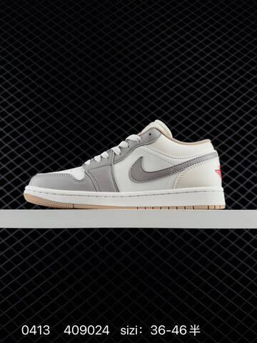 Jordan Air Jordan 1 Low Sail White Grey Beige Red EU 36-46 Sneaker - Unisex (BS-79490)
