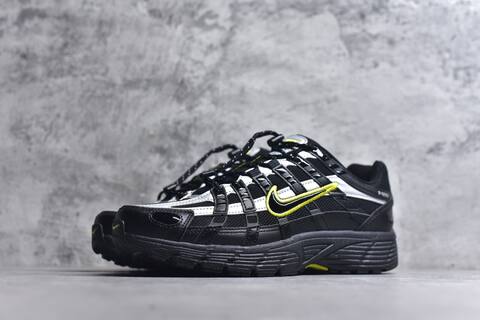 Nike P-6000 Black Silver Neon Yellow Running Shoe (BS-59663)