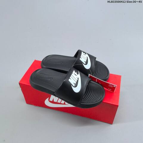 Nike Victori One Slide Black White Dark Purple Light Green EU 36-45 Slides - Unisex (BS-60801)