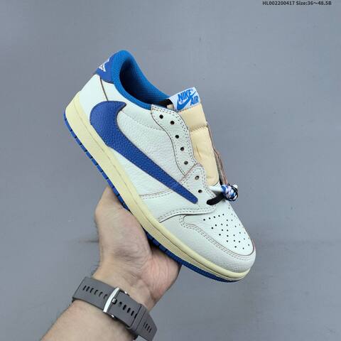 Jordan Travis Scott x Fragment Design x Air Jordan 1 Low OG Sail Blue Black EU 36-48 5 Casual - Unisex BS-66156
