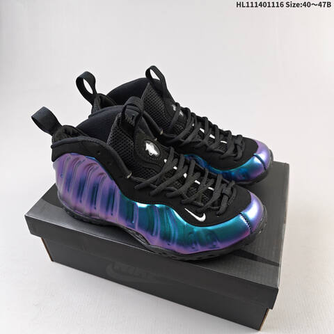 Nike Air Foamposite One Black Purple EU 40-47 Basketball Shoe - Men's (BS-63630)