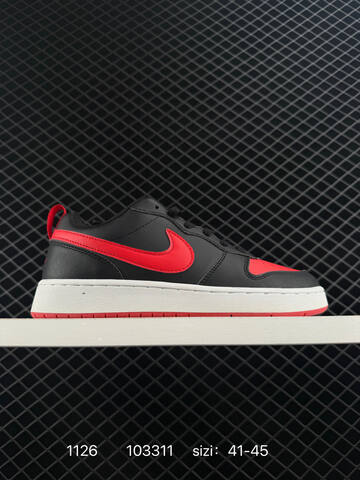 Nike Court Borough Low 2 Black Red White EU 40-45 Casual - Men's (BS-73982)