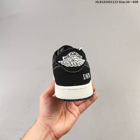 Jordan Air Jordan 1 Low Black White Dior Monogram EU 36-45 Basketball - Unisex (BS-63187)