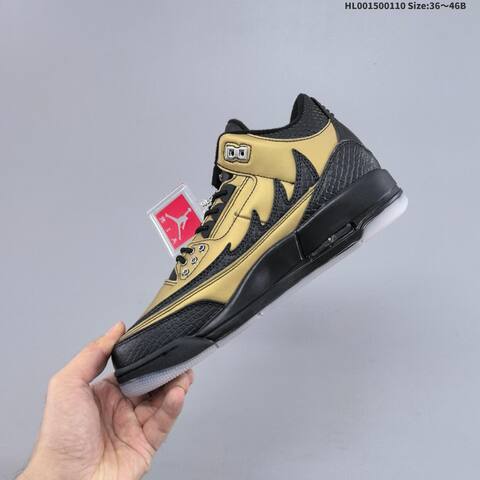 Jordan Air Jordan 3 Black Gold EU 36-46 Basketball - Unisex (BS-67024)
