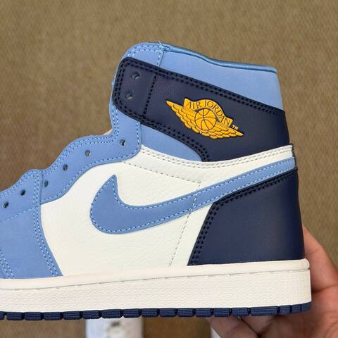 Jordan Air Jordan 1 High OG First In Flight FD2596-400 Sail University Blue Navy USA 8 EU 41 Basketball Shoe - Men's (BS-87233)