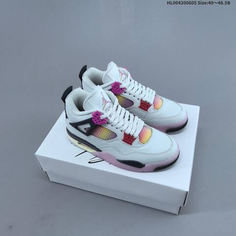 Jordan Air Jordan 4 Retro Comic White Black Pink Yellow Gradient EU 40-48 5 Basketball - Men's (BS-65803)