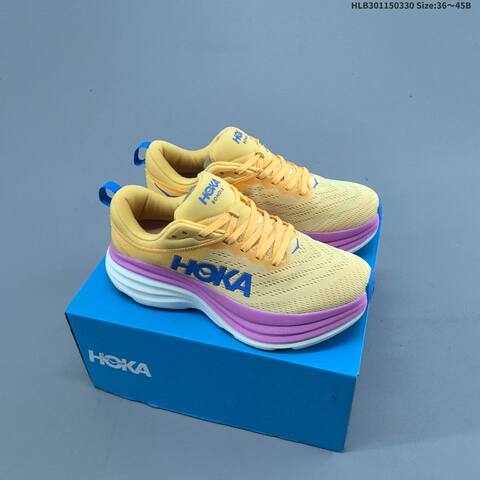 HOKA ONE ONE Bondi 8 Red Navy Yellow White Cyan EU 36-45 Running Shoe Running Sneakers - Unisex (BS-69367)