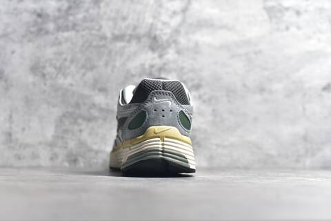 Nike P-6000 Metallic Silver Grey Pale Yellow White Running Shoe (BS-59683)