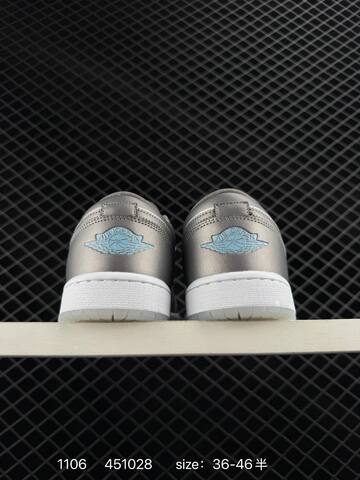 Nike Air Jordan 1 Low Grey White 36-46 5 Lifestyle - Unisex BS-74342