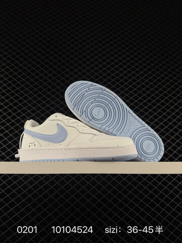 Nike Court Borough Low 2 White Gray With Blue Swoosh And Yellow Variant EU 36-45 Casual - Unisex (BS-72855)