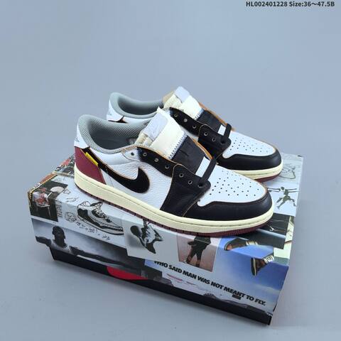 Nike Air Jordan 1 Low Union LA Black White Cream Burgundy 36 47 5 Lifestyle - Unisex (BS-67221)