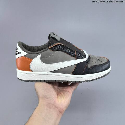 Nike Dunk Low Grey Black White With Orange Accents 36 46 Casual - Unisex (BS-66990)