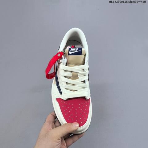 Jordan Air Jordan 1 Low x Travis Scott Sail Beige Red Navy EU 36-45 Casual - Unisex (BS-66933)