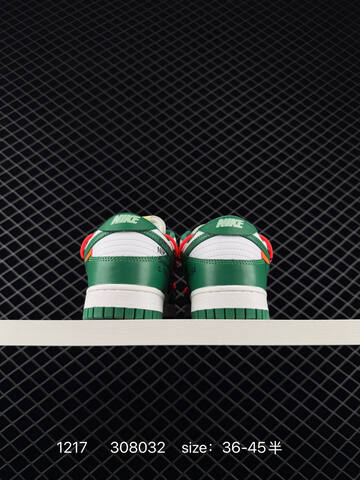 Nike SB Dunk Low x Off-White Green White Orange EU 36-45 Skate - Unisex (BS-73650)