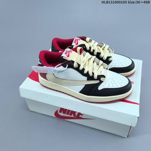 Jordan Air Jordan 1 Low x Travis Scott Black White Olive Blue Mixed Colorways EU 36-46 Casual - Unisex (BS-67107)