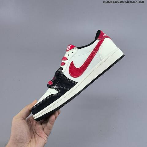 Nike Air Jordan 1 White Black Red 36 45B Basketball - Women's (BS-67035)