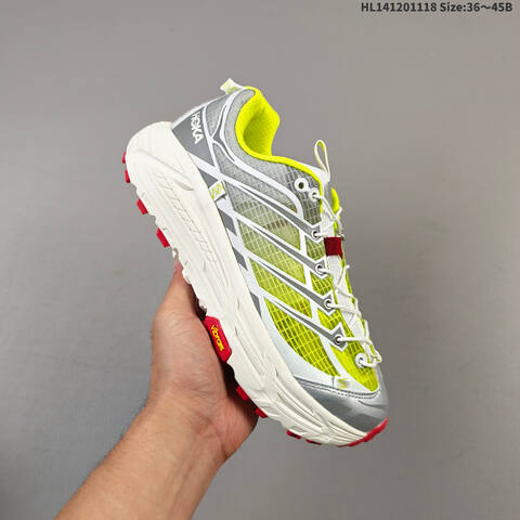HOKA ONE ONE Mafate Three 2 White Silver Neon Yellow Red EU 36-45 Trail Shoe Trail Running Sneakers Unisex BS-69473