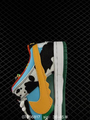 Nike SB Dunk Low Pro QS Chunky Dunky CU3244-100 Blue Black White Yellow Green EU 36-45 Skate - Unisex (BS-70382)