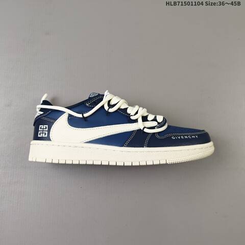 Givenchy Nike Air Jordan 1 x Travis Scott AIR JORDAN DIY Navy Blue And White (BS-63918)