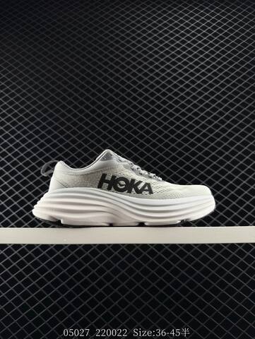 HOKA Bondi 8 Light Grey Off White EU 36-45 Running Shoe Running Sneakers - Unisex (BS-86635)