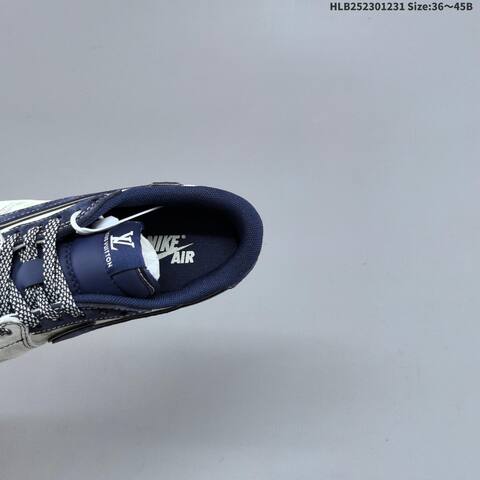 Nike Air Jordan 1 White Navy Blue Grey With Monogram Print EU 36-45 Lifestyle - Unisex BS-67161