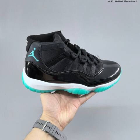 Jordan Air Jordan 11 Retro Black Turquoise White EU 40-47 Basketball - Men's (BS-65784)