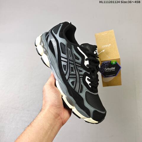 ASICS Gel-NYC Black Grey Cream Silver EU 36-45 Running Shoe Running Sneakers - Unisex (BS-69240)
