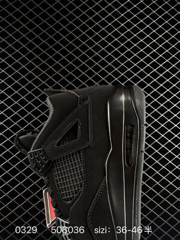 Jordan Air Jordan 4 Retro Black Cat Black Dark Grey EU 36-46 Basketball Shoe - Unisex BS-79587