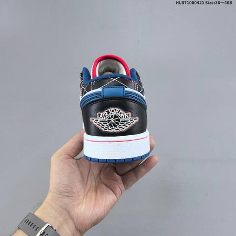 Jordan Air Jordan 1 Low White Black Blue Red EU 36-46 Basketball - Unisex (BS-66096)