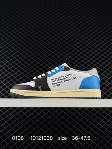 Jordan Air Jordan 1 Low Off White White Blue Black Cream Orange EU 36-47 5 Sneaker - Unisex (BS-79871)