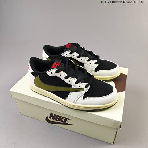 Nike Air Jordan 1 Low OG SP Black White Olive EU 36-46B Lifestyle - Women's (BS-63626)