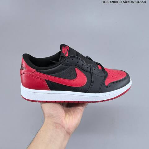 Nike Air Jordan 1 Low OG Black Red White 36 47 5 Basketball - Unisex (BS-67138)