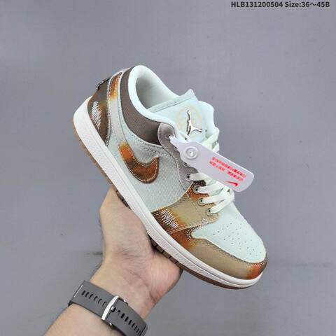 Jordan Air Jordan 1 Low SE Multi-Color Distressed Light Blue Brown Tan White 36 45 Lifestyle - Unisex BS-66043